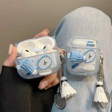 草莓/羽毛球图案保护套适用于 Airpods 蓝牙耳机，防震防刮 - 彩色 - 查看 12