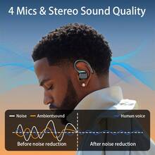 Ankriyul Wireless Earbuds With Mic, ENC Noise-Proof Stereo Headphones, Sport Headset, Touch Control Earphones With Charging Case - 均碼 - 查看 6