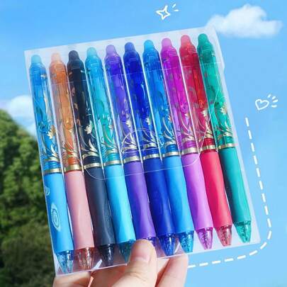 10 Colorful Push-To-Erasable Pens, Multi-Color Scented Erasable Pens, Student Stationery High-Temperature Disappearing Pens Back To School