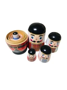 Bộ 5 búp bê Nga, búp bê Kẹp hạt dẻ, đồ chơi xếp chồng bằng gỗ, đồ sưu tầm trang trí nhà cửa, quà tặng sinh nhật và ngày lễ cho gia đình và bạn bè, đồ trang trí Giáng sinh - Nhiều màu - Xem 11
