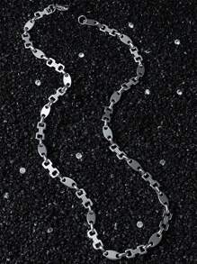 Stainless Steel Pig Nose Pendant Necklace & Bracelet Set, Fashionable And Stylish - Silver - View 13