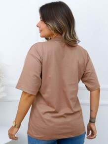 Women's Oversized Cherries Blouse - C19 - 卡其色 - 查看 2