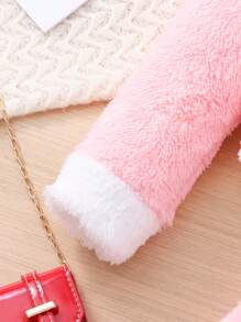 2pcs Young Girls Casual Elegant Fluffy Jacket & Skirt Suit Set, Autumn/Winter
