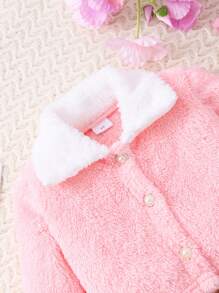 2pcs Young Girls Casual Elegant Fluffy Jacket & Skirt Suit Set, Autumn/Winter
