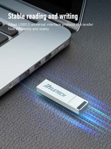 Reletech 64GB 32GB 16GB 闪存盘+USB 转 Type-C 接口超快 USB2.0 大容量 USB 驱动器，用于快速数据传输和存储，金属防水，银色 - 銀色 - 查看 3