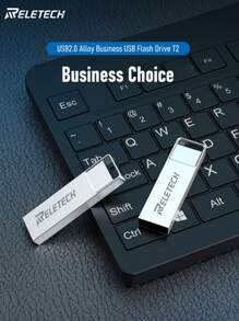 Reletech 64GB 32GB 16GB 闪存盘+USB 转 Type-C 接口超快 USB2.0 大容量 USB 驱动器，用于快速数据传输和存储，金属防水，银色 - 銀色 - 查看 4