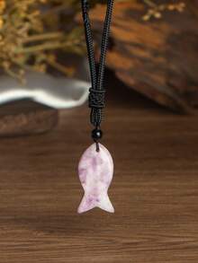 1 件/天然石鱼吊坠手工制作时尚个性吊坠项链，圣诞节节日派对送朋友的最佳礼物 - 魚形 - 查看 8