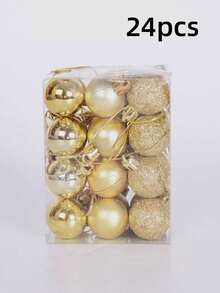 Bộ 24 quả bóng tròn mạ điện trang trí Giáng sinh, bóng treo sáng bóng, đồ trang trí cây thông Noel, đồ trang trí trưng bày cửa sổ - Nhiều màu - Xem 13