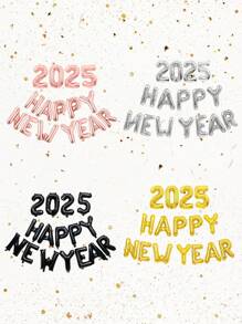 16pcs/Set 16 Inch Happy New Year 2025 Foil Balloons, Suitable For New Year, Christmas Party Decoration, Home Decor, Shopping Mall Celebration, Holiday Party Supplies, Various Colors Available - Multicolor - View 10