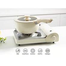 [Oferta de Halloween] Redchef Juego de 16 piezas de ollas y sartenes cerámicas antiadherentes, conjunto de utensilios de cocina con mango desmontable, sin tóxicos, sin PFAS PFOA y PTFE, seguro para horno, apilable - Por defecto - Ver 8