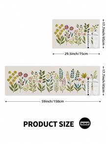 1pc PU Floral Pattern Anti-Fatigue Kitchen Mat, Washable Kitchen Rug, Kitchen Hallway Carpet, Absorbent Non-Slip Kitchen Floor Mat, Comfortable Standing Pad, Suitable For Kitchen, Living Room, Pantry, In Front Of Sink - Home Decor, Home Decor Floor Mat, Rug - Multicolor - View 3