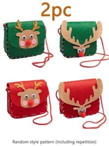 1 Conjunto de Decoração de Natal Renas de Natal DIY Mochila Presente Pequeno Feito à Mão Porta-Moedas Criativo Produto Semifinished Material Artesanal de Jardim de Infância para Meninos e Meninas - pacote de material diy (acessórios de cor aleatória) - Visão 12