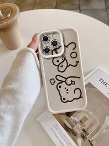 1 件米色砂岩轮廓熊系列手机壳适用于 Apple///Redmi/Infinix/VIVO - 米色 - 查看 3