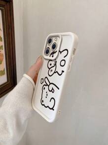 1 件米色砂岩轮廓熊系列手机壳适用于 Apple///Redmi/Infinix/VIVO - 米色 - 查看 4