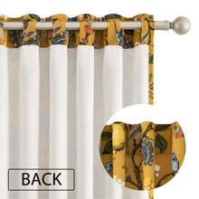 Topfinel 2 Panels Floral Curtains  Blackout Elegant Vintage Farmhouse Country Hummingbird Patterned Curtains For Dining Living Room Bedroom - 芥末黃 - 查看 9