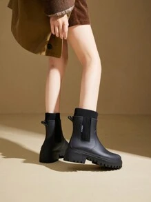 女士防滑防水雨鞋、户外防水靴、防滑水鞋、厨房鞋 - 黑色 - 查看 1