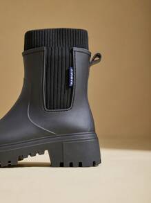 女士防滑防水雨鞋、户外防水靴、防滑水鞋、厨房鞋 - 黑色 - 查看 3