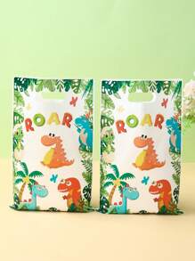 10/25/50 Stück Cartoon Dinosaurier Muster Geschenktüten, Dschungel Dinosaurier Themen Geburtstag Baby Dusche Party Familie Freund Feiertags Party Dekoration Zubehör, Dino Party Dankeschön Geschenktüten, Mehrzweck Geschenkverpackung Zubehör