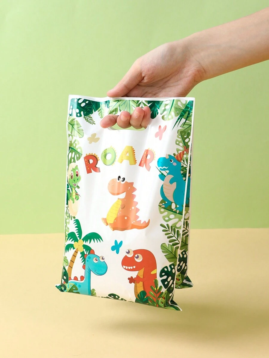 10/25/50 Stück Cartoon Dinosaurier Muster Geschenktüten, Dschungel Dinosaurier Themen Geburtstag Baby Dusche Party Familie Freund Feiertags Party Dekoration Zubehör, Dino Party Dankeschön Geschenktüten, Mehrzweck Geschenkverpackung Zubehör
