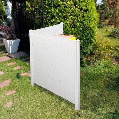 47.2"W X 45.6"H Air Conditioner Fence Pool Equipment Enclosure Trash Can Fence Vinyl Privacy Fence Panel Outdoor Privacy Screens Kit, White (2-Pack)