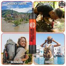 5 High Capacity Emergency Survival Water Straws - Personal Filter For Camping, Hiking, Travel, Biking, Survival, Preparedness, Lightweight, Reusable And With No Expiration Date. (5) - 5 - 查看 8
