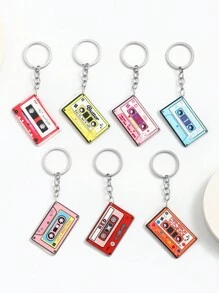 1pc Creative Retro Acrylic Colorful Tape Keychain, Bag Pendant Decoration, Holiday Creative Gift, Promotional Gift, Suitable For Daily Use Car Accessories Bag Charm School Cute Goth Y2k Bag Accessories Lanyards With Id Holder Car Accessories Bag Charms Christmas