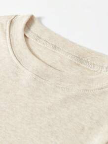 4 件套儿童杏色和铁灰色纯色睡衣、婴幼儿睡衣 - 杏色 - 查看 3