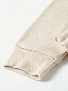 4 件套儿童杏色和铁灰色纯色睡衣、婴幼儿睡衣 - 杏色 - 查看 6