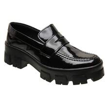 Women's Tractor Loafers 4.5cm Low Heel Plain Round Toe Non-Slip Soft Casual Shoes - màu đen - Xem 4