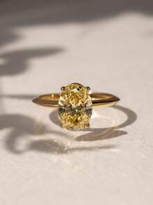 1ct/2ct/5ct Shiny Oval Engagement Ring/Wedding Ring, 925 Sterling Silver, Women's Promise Ring/Eternity Ring, Exquisite Jewelry Gift - Gold - View 10