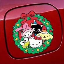Sanrio 1 Pc Sanrio Bênçãos de Natal de Todos os Membros Adesivos de Carro, Adesivos Autoadesivos, Adesivos DIY, Adesivos de Bagagem, Adesivos de Laptop, Adesivos de Celular, Adesivos de Motocicleta, Adesivos de Janela de Carro, Adesivos de Cozinha, Adesivos de Parede e Adesivos de Caneca. Design à Prova D'Água. Presente de Natal!