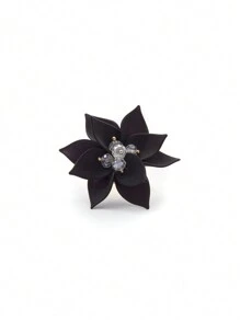 Mazuer 1pc Vintage Gold Tone Acrylic Oversized Simple Floral Ring, Fashionable Design For Women, Suitable As Graduation, Thanksgiving, Halloween, Teachers' Day, Back To School, Holiday, Party, Daily Wear