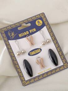 1 Set de Broches para Bufanda, Alfileres para Hiyab, Sujetadores para Pañuelo sin Perforación - Multicolor - Ver 11