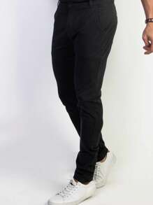 Men's Skinny Jeans In Light Color With Lycra - Black - View 1
