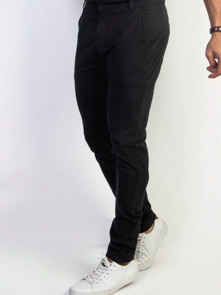 Men's Skinny Jeans In Light Color With Lycra - Black - View 1