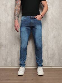 KIT2/3/4 Men's Jeans Original Elastane Premium Quality - 深色水洗藍 - 查看 4