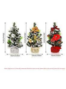 1Pc Artificial Mini Christmas Tree With Ornaments, Tabletop Small Pine Tree Christmas Decoration For Home, Office, Kitchen, Dining Table - Multicolor - View 8