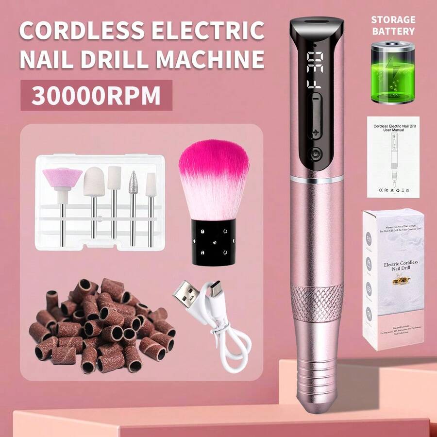 Professional 30000 RPM Rechargeable Cordless Nail Drill Pen Machine