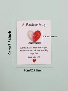 5 piezas, Tarjeta del bolsillo "Un Pequeño Abrazo de Amor", Regalo especial para cumpleaños, boda, Día de San Valentín, regalo, ficha de abrazo, regalo pensando en ti, lindo adorno de resina con tarjeta de aliento, decoración del hogar, decoración de habitación, adecuado para darse a mismo, amigos y familia.