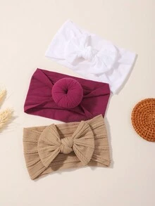 Bộ 3 phụ kiện tóc trang trí nơ xoắn trơn có độ đàn hồi cao cho bé và trẻ em - Bộ dây buộc tóc xoắn màu nâu nhạt - Xem 5