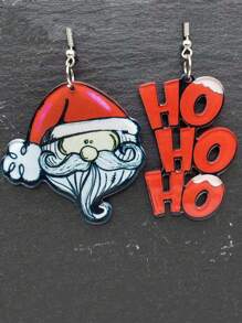 1 Pair Christmas Acrylic Letter Design Earrings For Men, Christmas Party Earrings, Christmas Gifts - Christmas - View 8