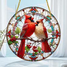1 pièce, capteur de lumière en acrylique de cardinaux, décoration de fenêtre en acrylique 2D, convient pour la cour, le jardin, le porche, la pièce, la décoration murale, cadeau pour les amateurs d'oiseaux - Multicolore - Voir 1