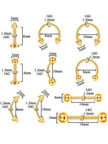 Piercing Kit For All Piercings Professional Nose Piercing Kit Septum Lip Ear Piercing Kit Belly Button With Piercing Clamps 14G 16G Piercing Needles Full Piercing Kit 22pcs - Multicolor - View 2