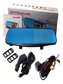 Espejo Retrovisor Con Doble Cámara Hd 4.3 Delantera/trasera - Negro - Ver 1