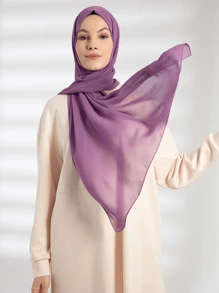 1pc Basic Pearl Chiffon Muslim Hijabs Scarf, Daily Wear - Multicolor - View 15