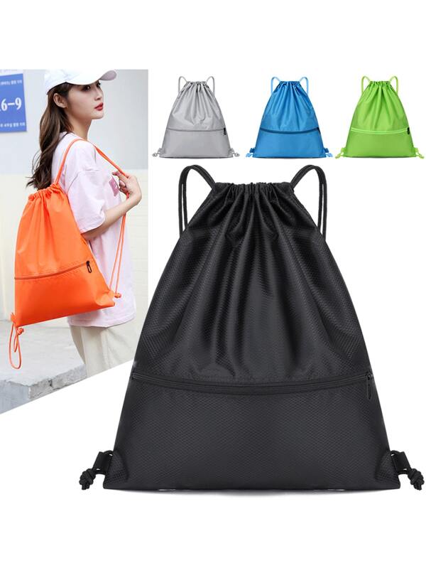 Bundle Pocket Drawstring Simple Backpack For Men And Women's Sports And Fitness, Lightweight Basketball Bag, Oxford Fabric Zipper Bag, School Backpack