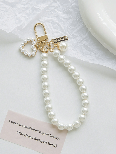 1 buah Gantungan Kunci Tag Hati Mutiara Fashion Wanita, Gantungan Kunci Manik Mutiara Imitasi Elegan DIY, Aksesori Tali Ponsel, Hadiah Hari Valentine, Suvenir, Aksesori Mobil, Hadiah Sekolah, Mutiara Lucu, Goth, Y2K untuk Ibu, Ayah, Wisuda, dan Guru