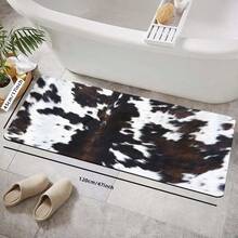 1 tấm thảm nhà bếp/phòng tắm, họa tiết bò và da, thảm phòng tắm chống trượt, trang trí nhà cửa, thảm trải sàn - Nhiều màu - Xem 6