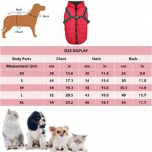 1pc Waterproof Windproof Warm Pet Jacket Zipper Front Reflective Strip Chest Harness Outdoor Coat For Cats & Dogs Winter - Red - View 10
