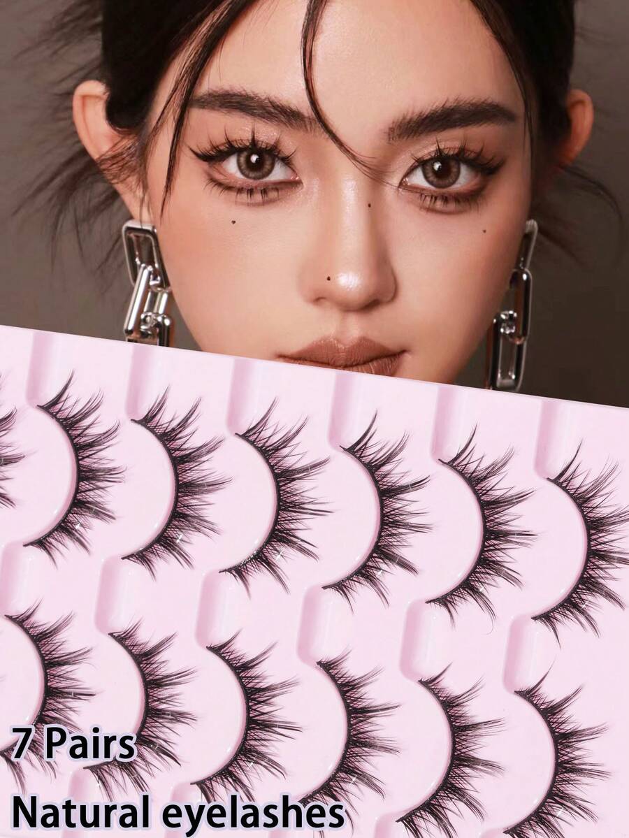 7 Cặp Lông Mi Manga - Tự Nhiên, Dày 3D, Mỏng, Mượt, Nhọn, Lông Mi Anime & Cosplay - Gói 7 - Chùm Riêng Biệt - Phong Cách Hàn Quốc & Nhật Bản - Lông mi Criss Cross - Xem 1